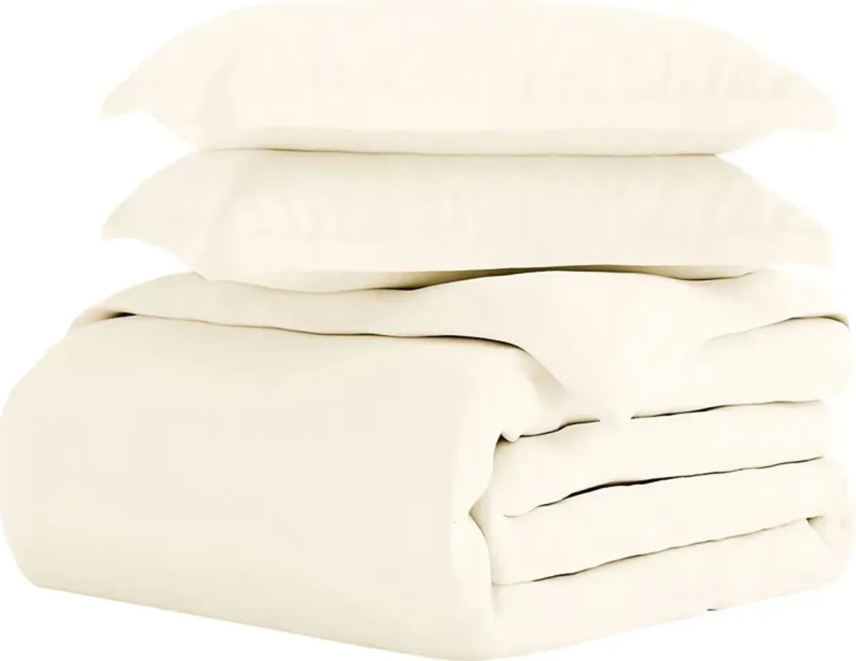 Belden Landing I Ivory 3 Pc King Duvet Set