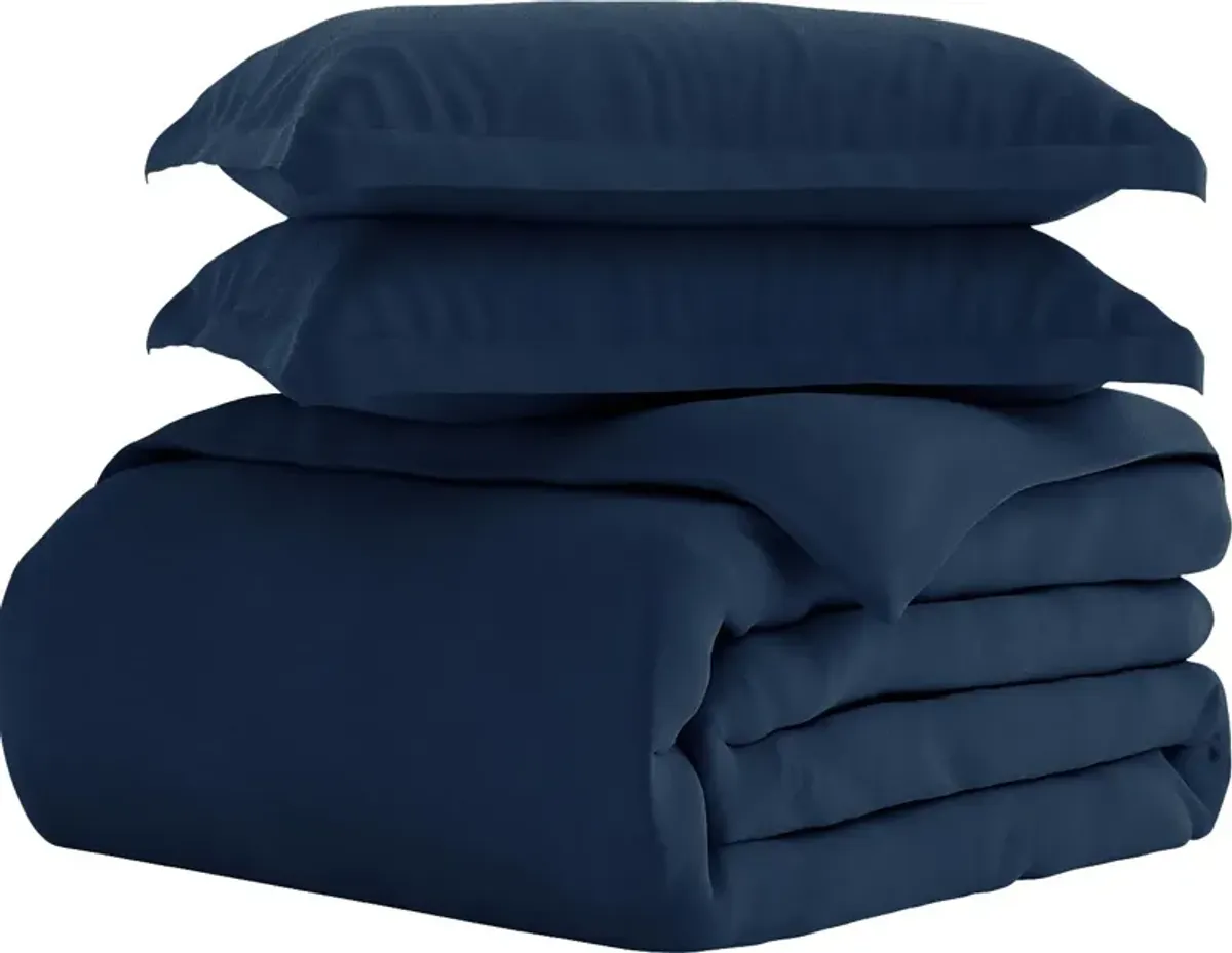 Belden Landing I Navy 3 Pc Queen Duvet Set