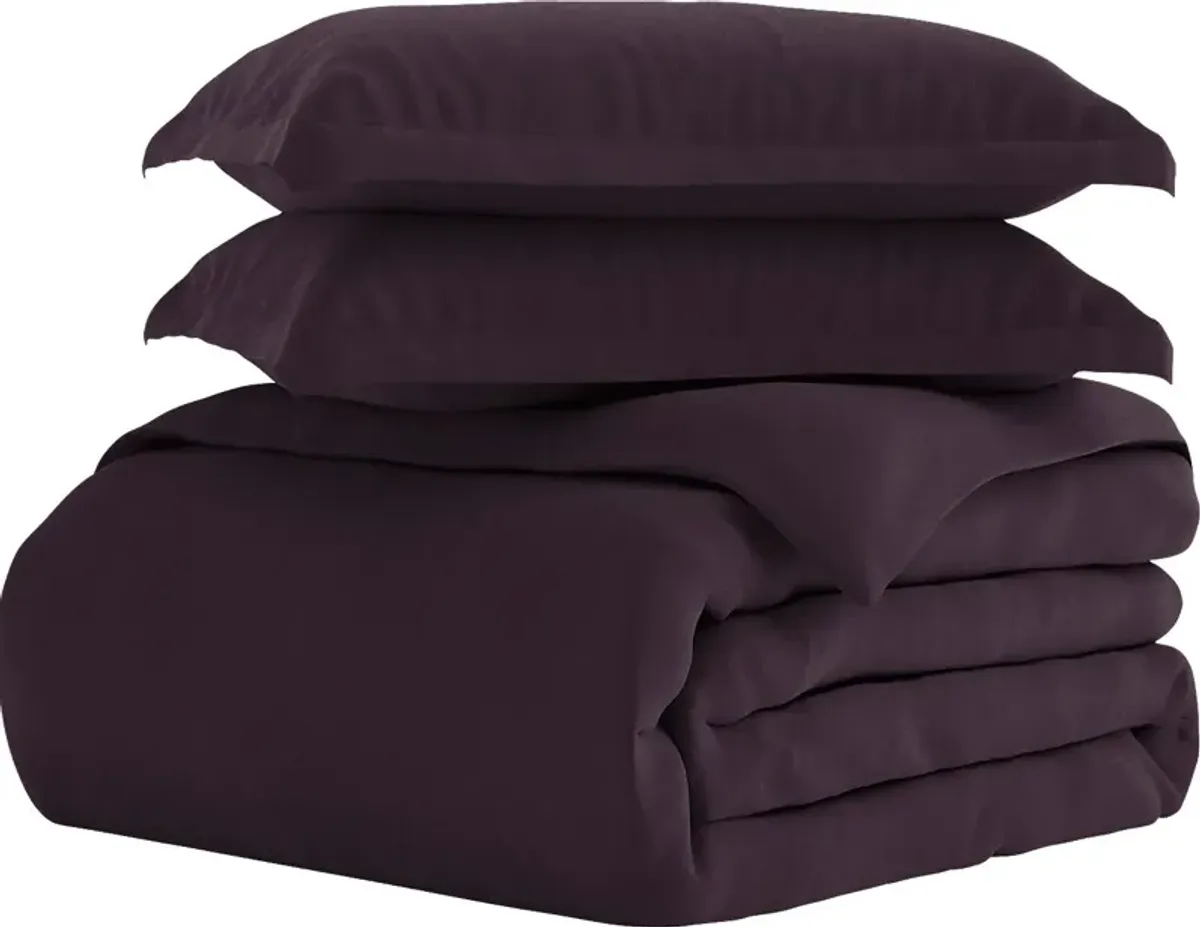 Belden Landing I Purple 3 Pc Queen Duvet Set