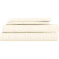 Belden Landing V Ivory 4 Pc King Bed Sheet Set