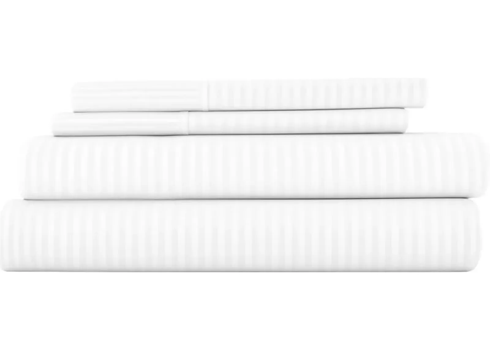 Belden Landing V White 4 Pc Queen Bed Sheet Set