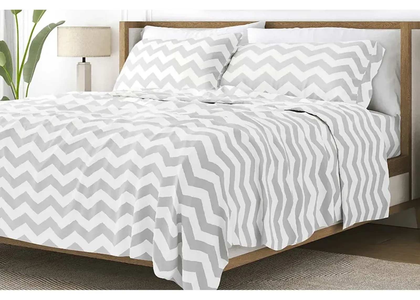 Belden Landing VI Gray 4 Pc King Bed Sheet Set