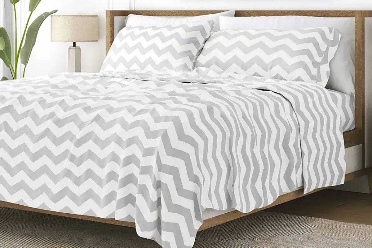 Belden Landing VI Gray 4 Pc King Bed Sheet Set