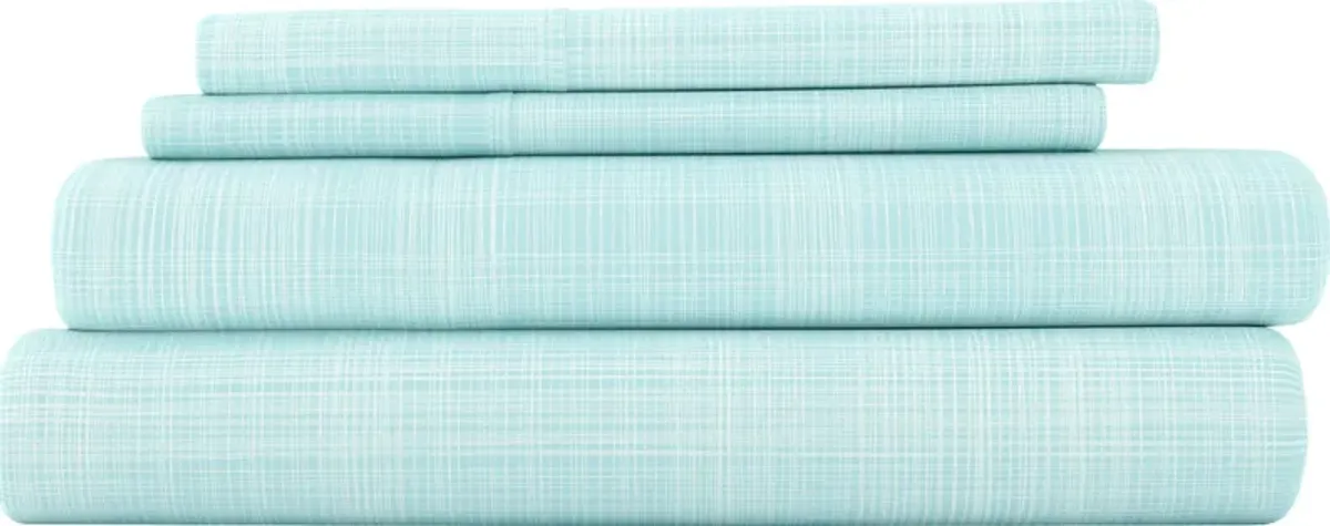 Belden Landing IX Blue 4 Pc King Bed Sheet Set