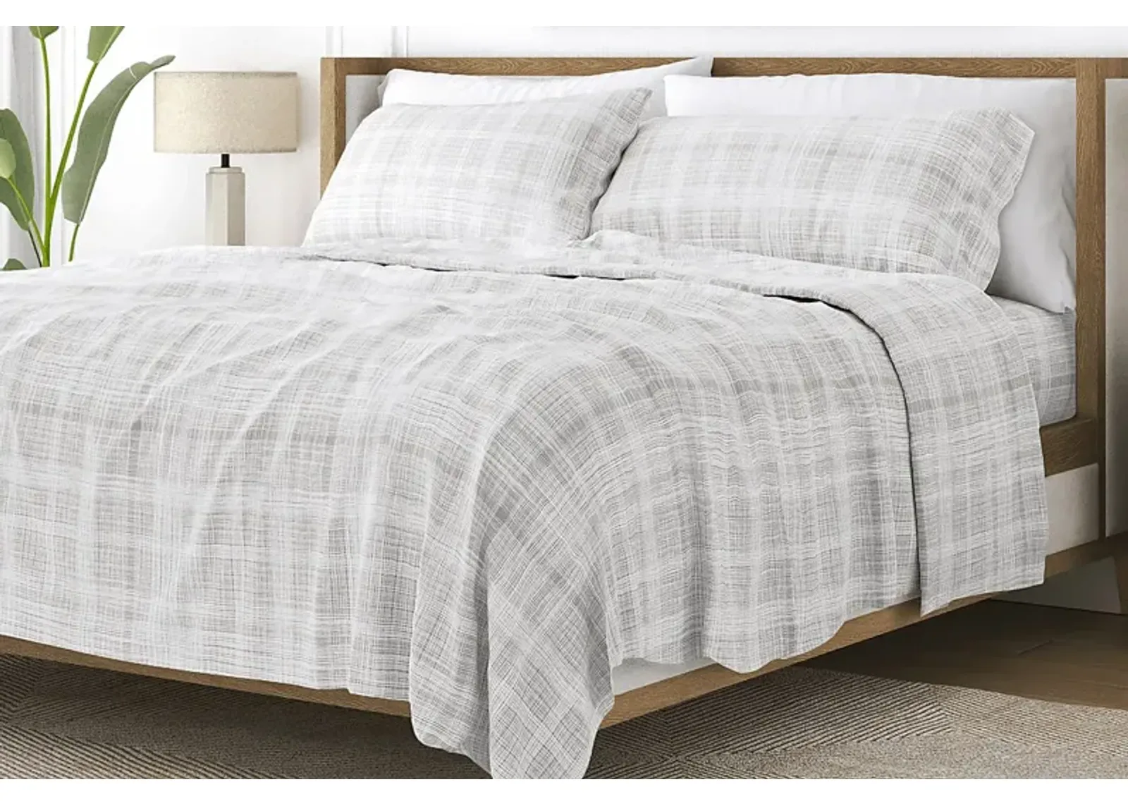 Belden Landing IX Gray 4 Pc King Bed Sheet Set