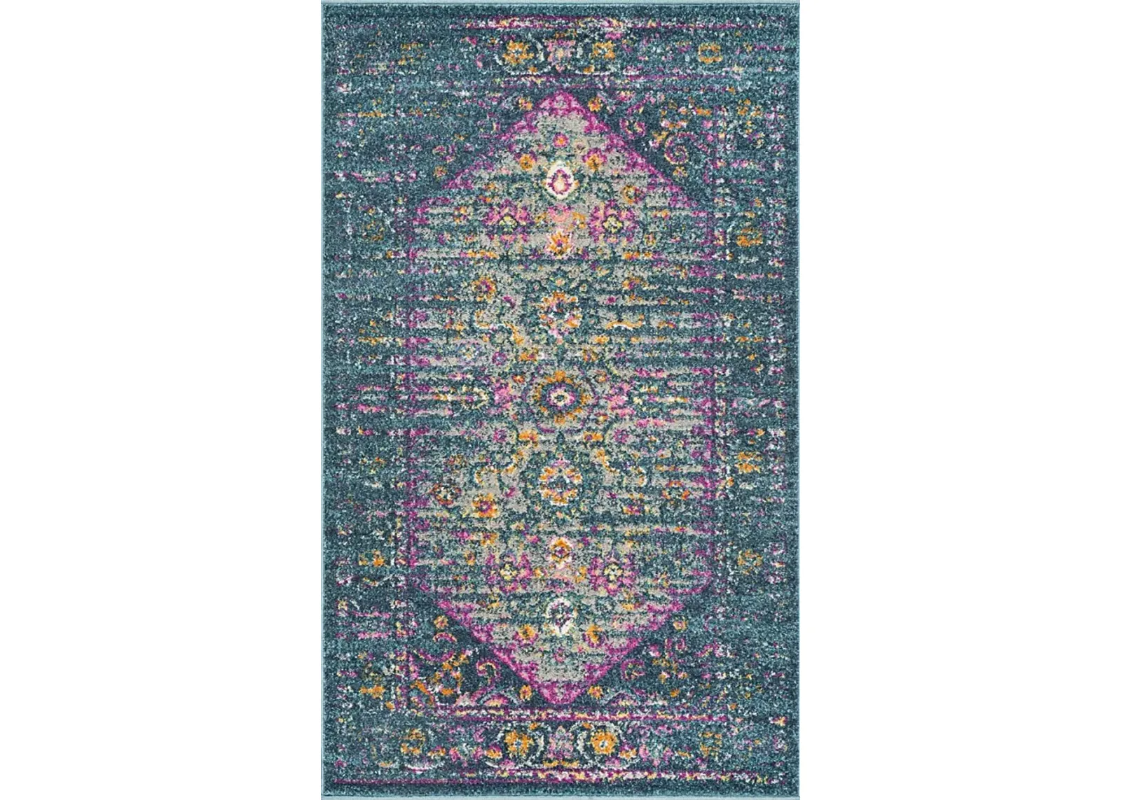 Beltrees Blooms  Blue 3' x 5' Rug