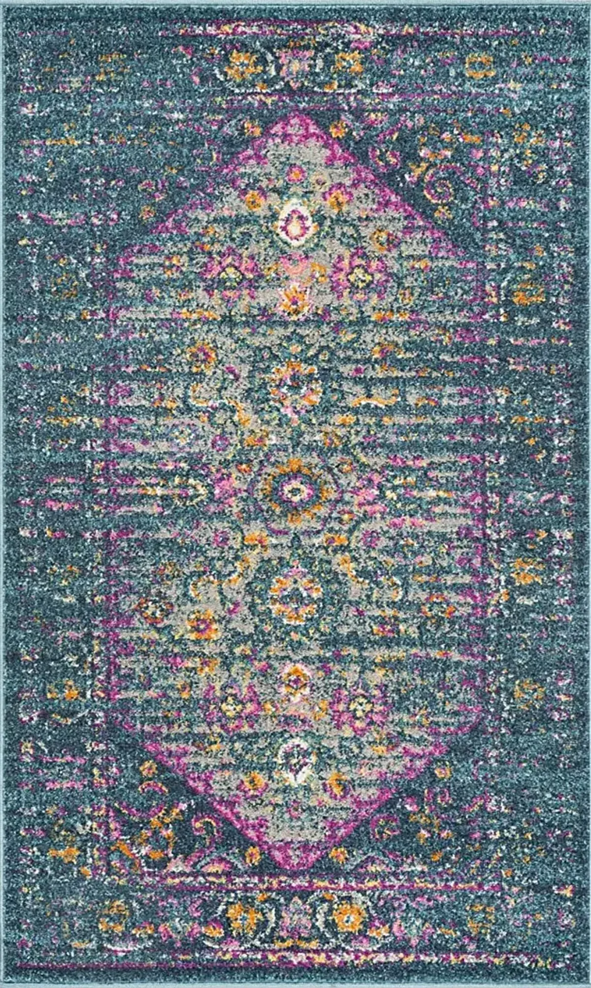 Beltrees Blooms  Blue 3' x 5' Rug