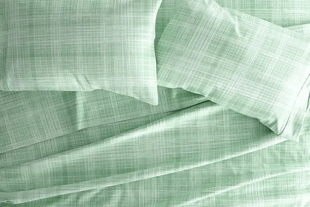 Belden Landing IX Green 4 Pc Queen Bed Sheet Set