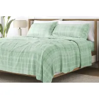 Belden Landing IX Green 4 Pc Queen Bed Sheet Set
