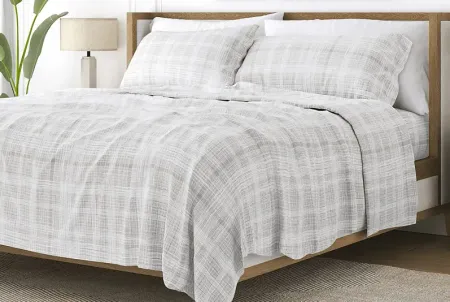 Belden Landing IX Gray 4 Pc Queen Bed Sheet Set