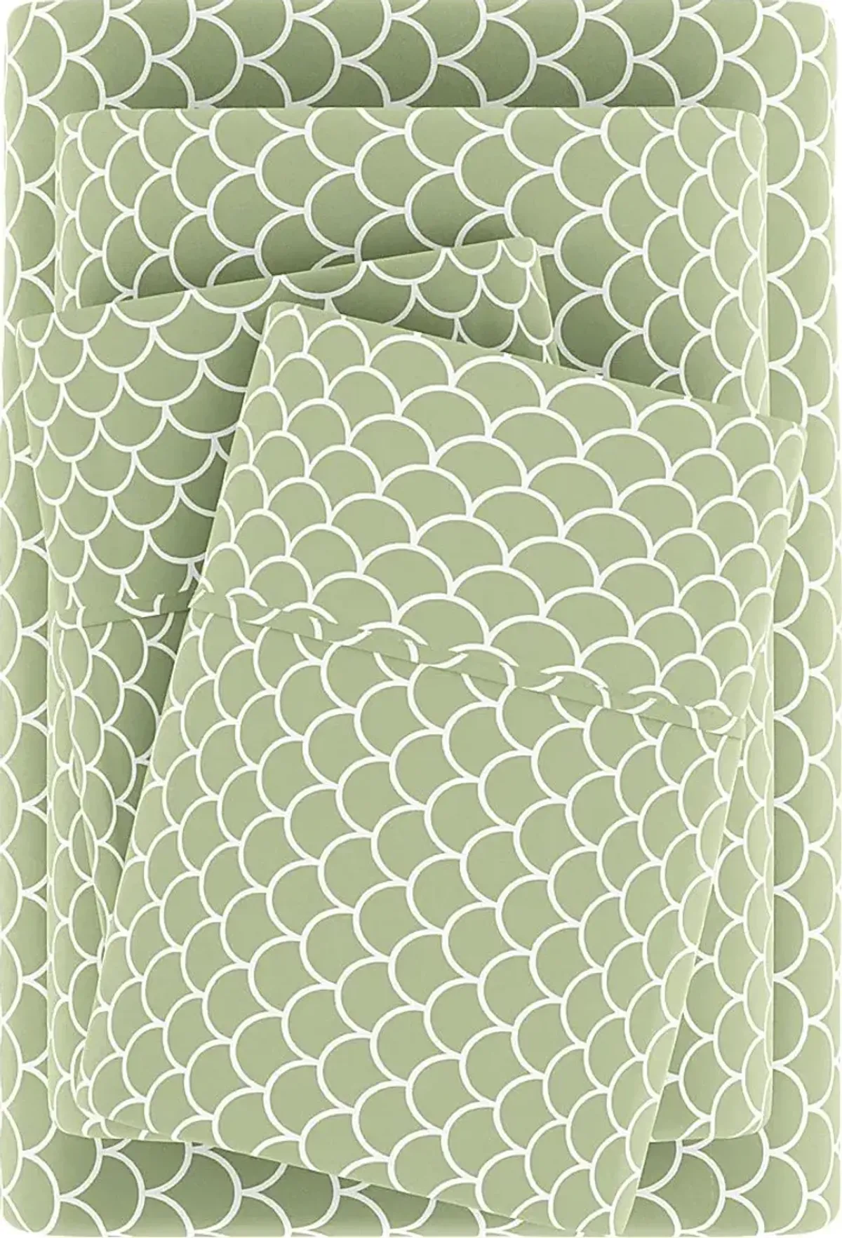 Belden Landing XI Green 4 Pc King Bed Sheet Set