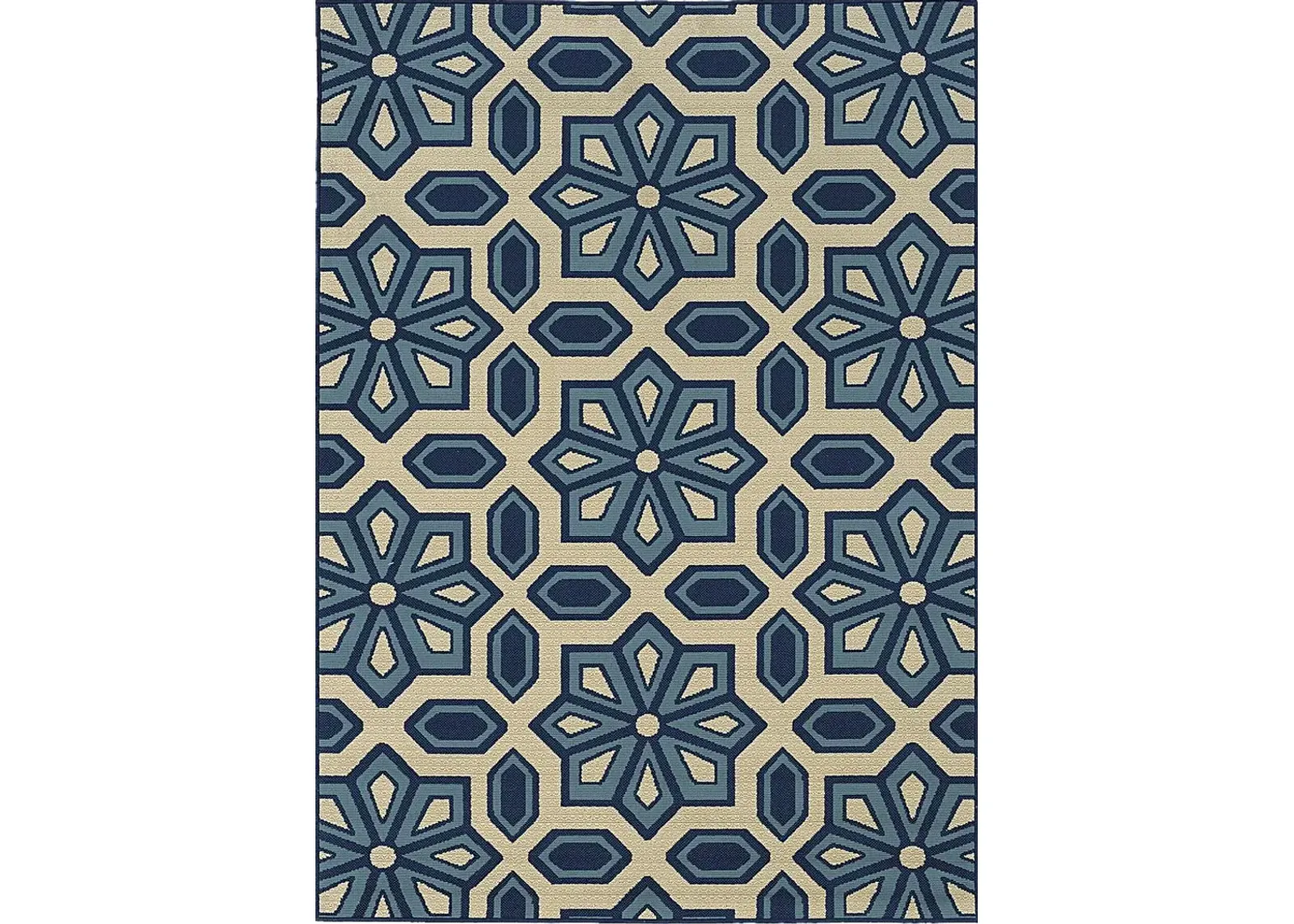 Marisela Blue 6'7 x 9'6 Indoor/Outdoor Rug