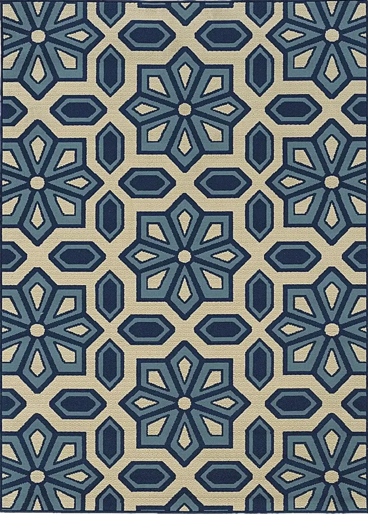 Marisela Blue 6'7 x 9'6 Indoor/Outdoor Rug