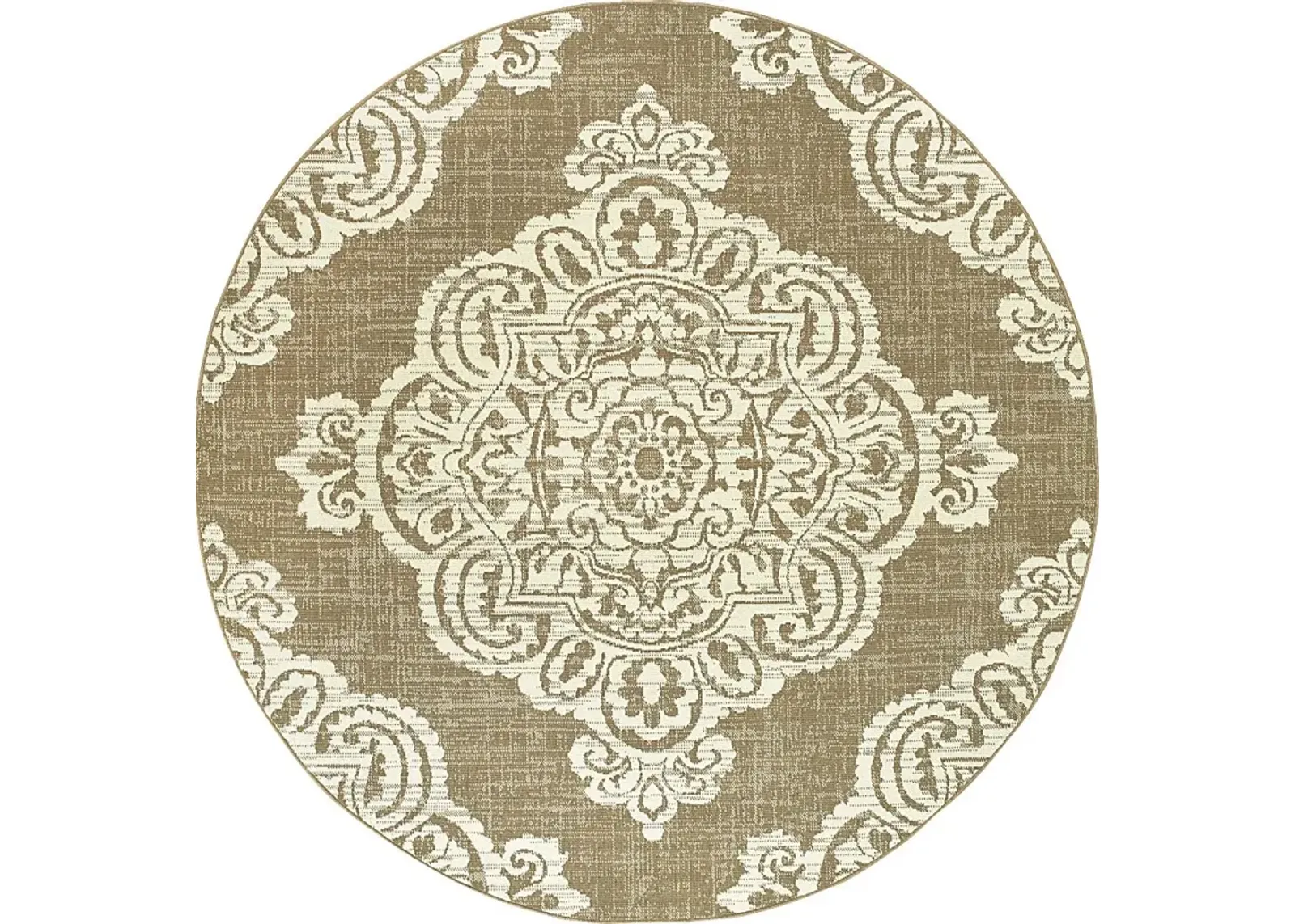 Hamiller Tan 7'10 Round Indoor/Outdoor Rug