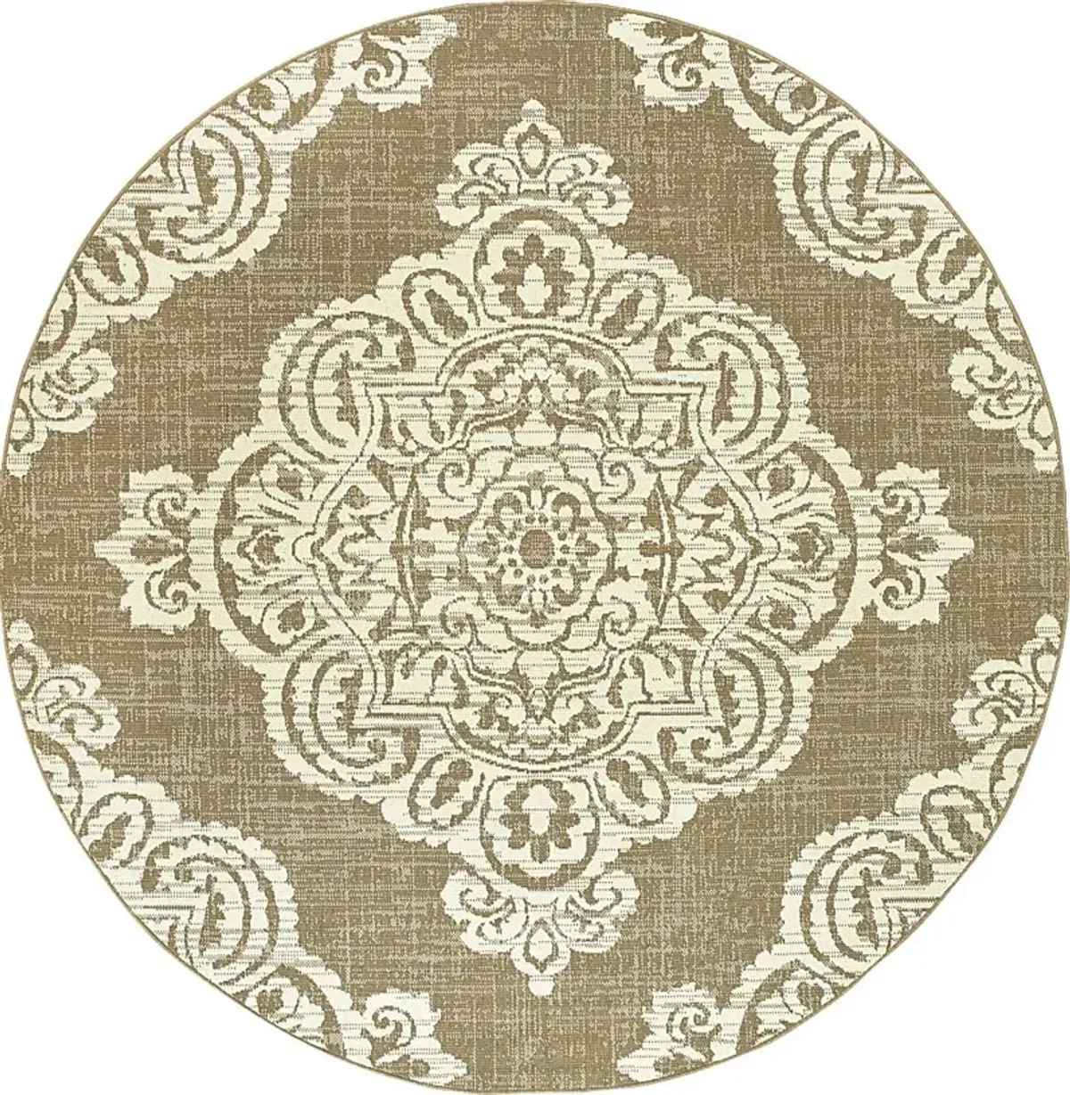 Hamiller Tan 7'10 Round Indoor/Outdoor Rug