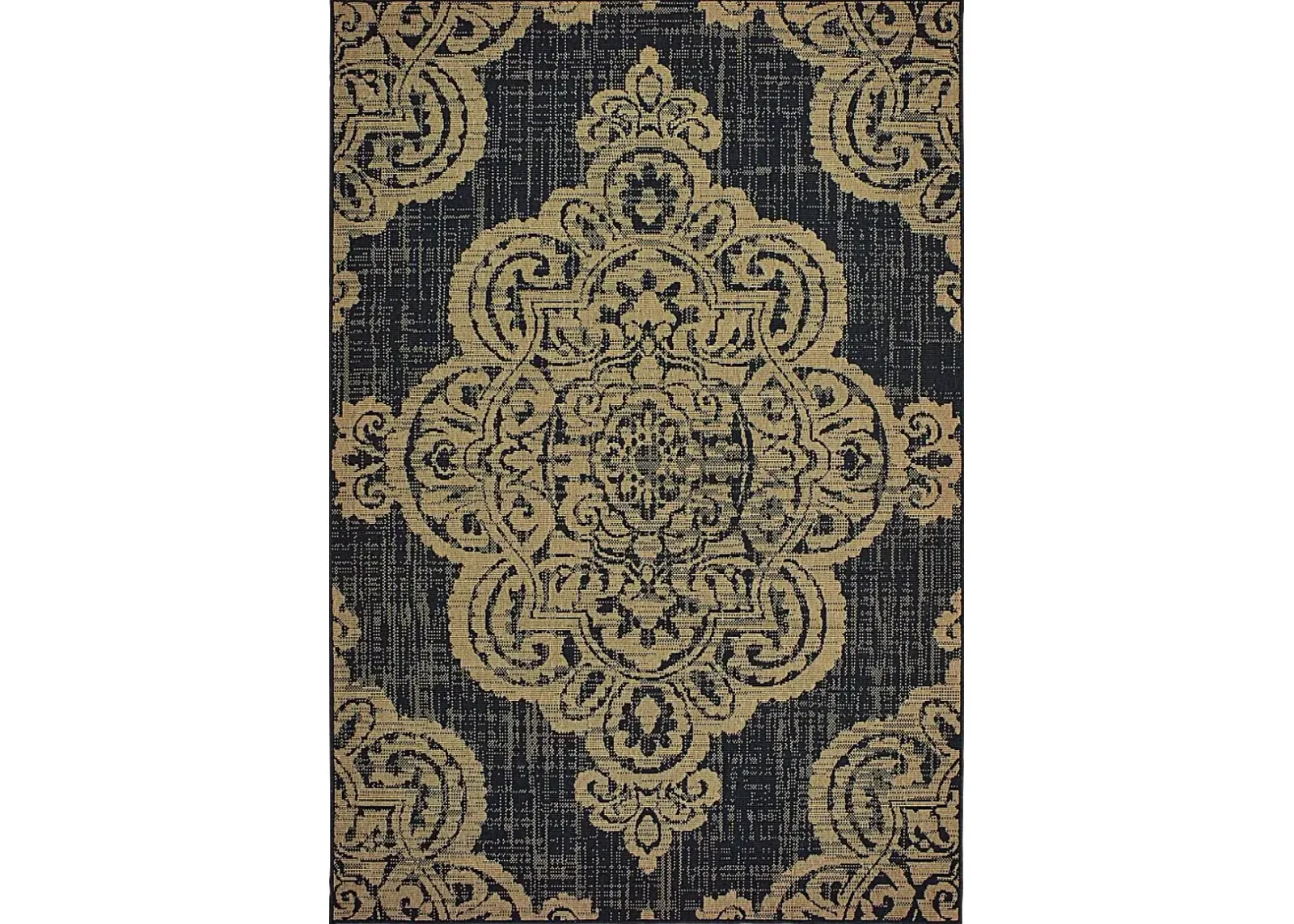 Hamiller Black 5'3 x 7'6 Indoor/Outdoor Rug