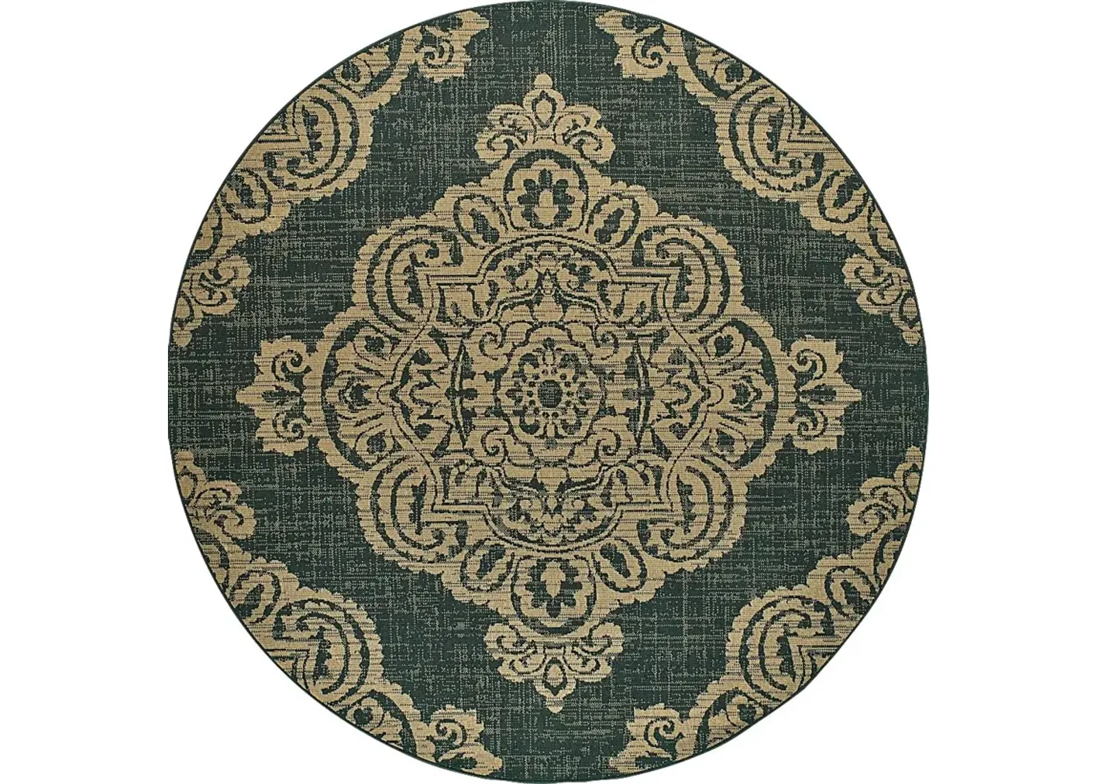 Hamiller Black 7'10 Round Indoor/Outdoor Rug