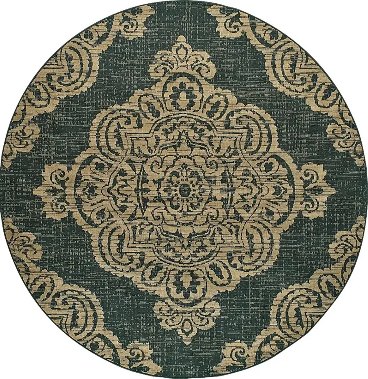 Hamiller Black 7'10 Round Indoor/Outdoor Rug