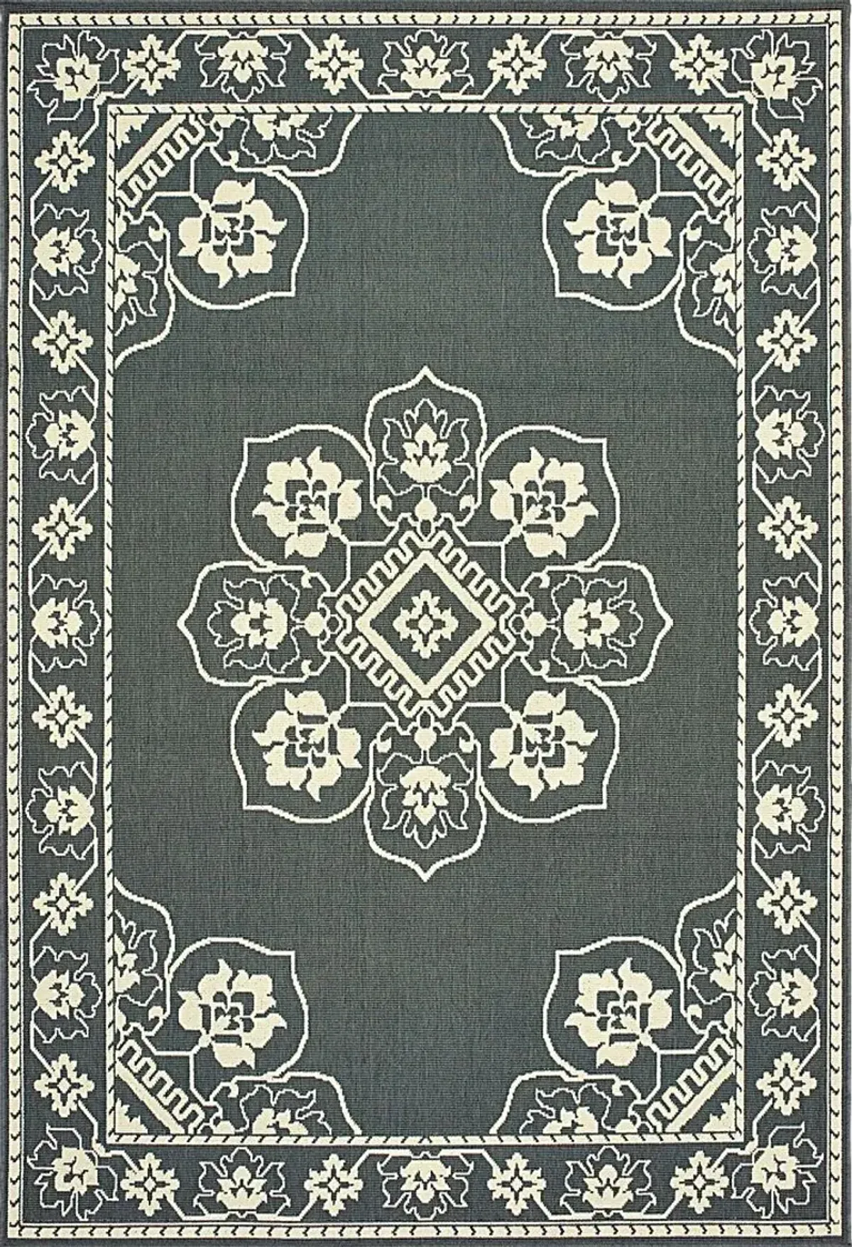 Bassbrook Gray 6'7 x 9'6 Indoor/Outdoor Rug