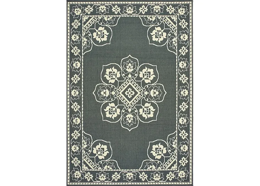 Bassbrook Gray 7'10 x 10'10 Indoor/Outdoor Rug