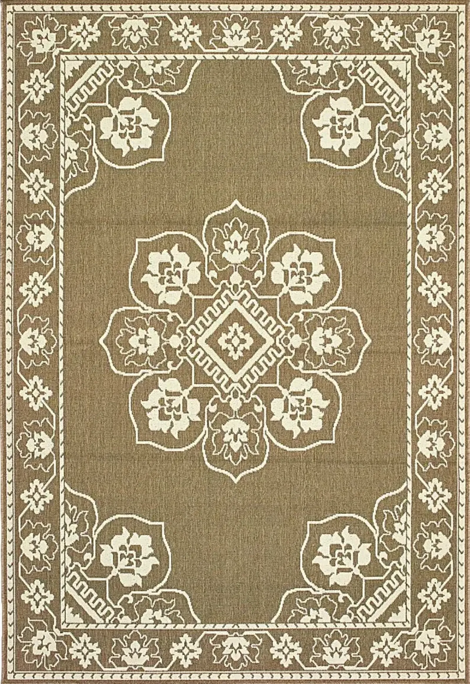 Bassbrook Tan 5'3 x 7'6 Indoor/Outdoor Rug