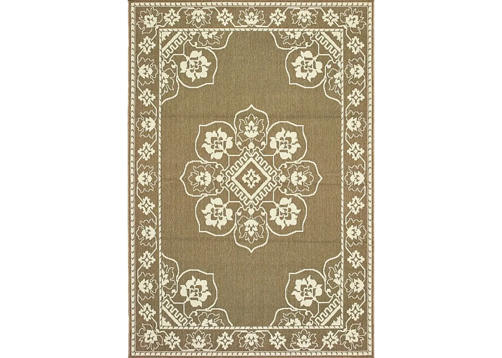 Bassbrook Tan 6'7 x 9'6 Indoor/Outdoor Rug