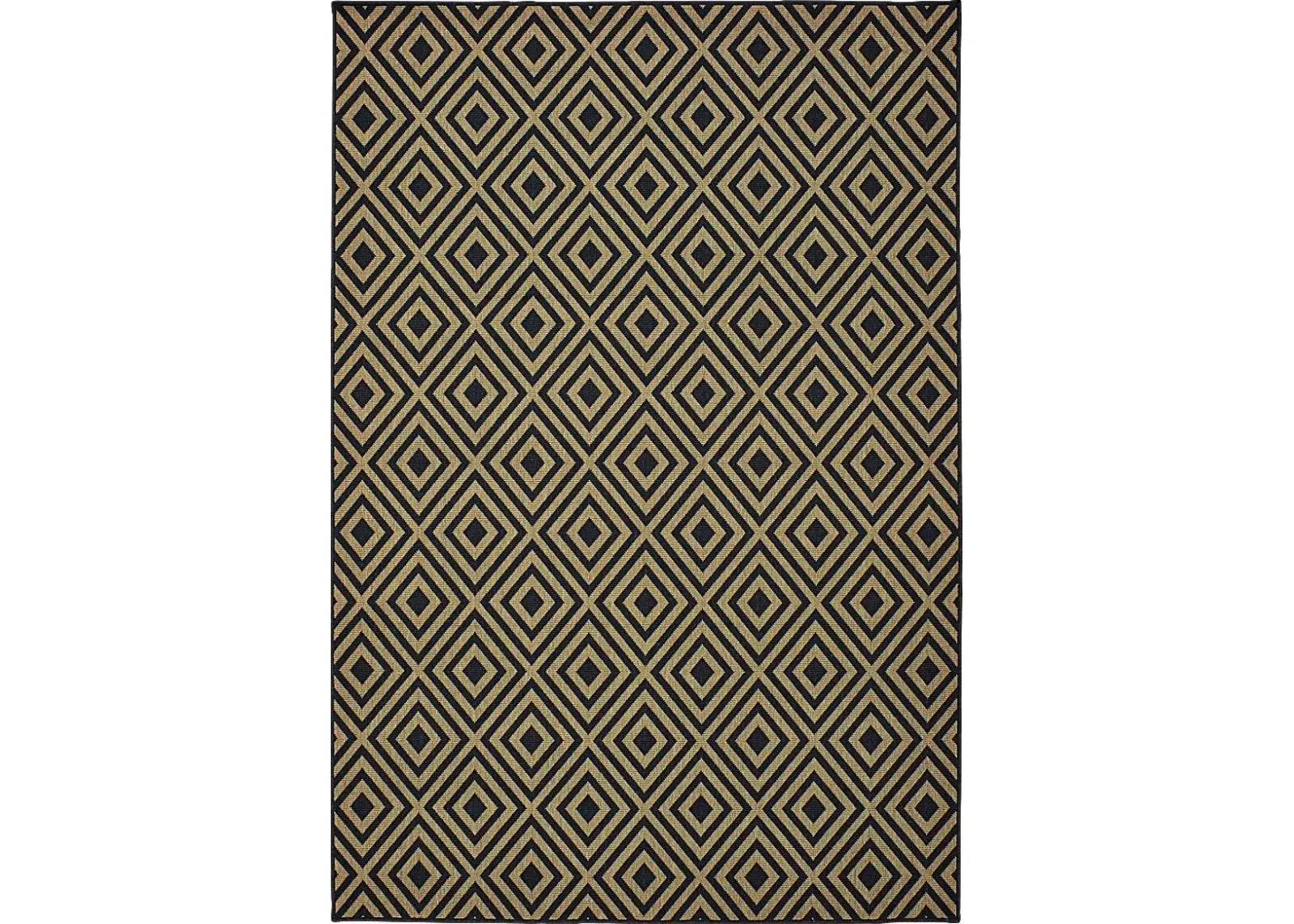 Delores Black 5'3 x 7'6 Indoor/Outdoor Rug