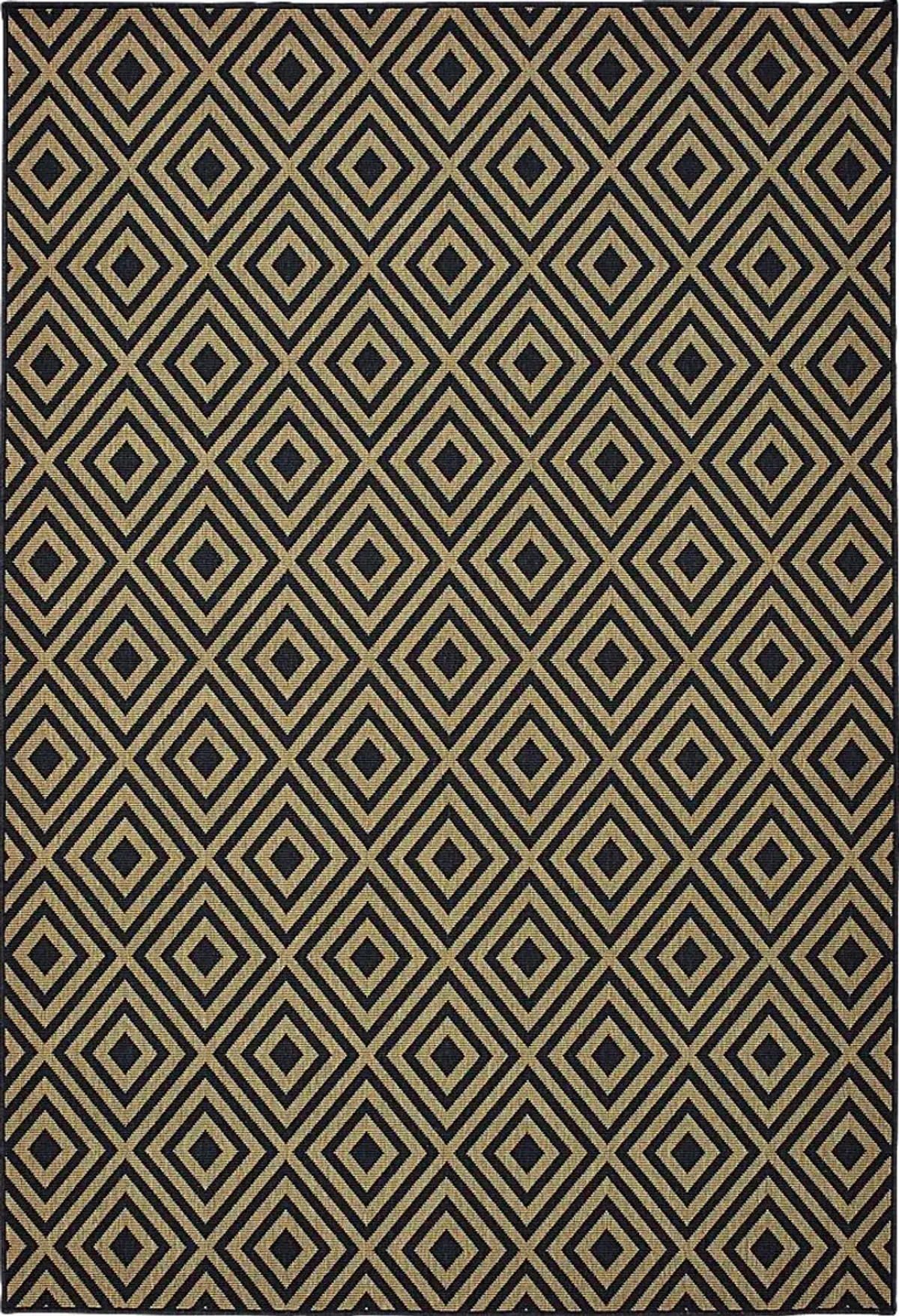 Delores Black 5'3 x 7'6 Indoor/Outdoor Rug