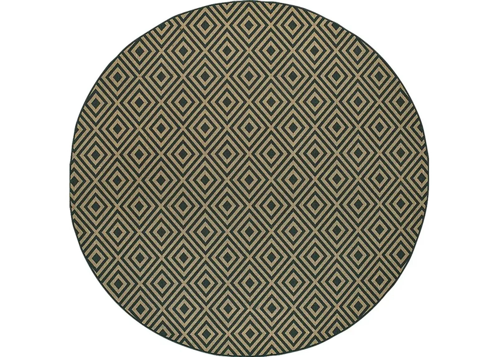 Delores Black 7'10 Round Indoor/Outdoor Rug