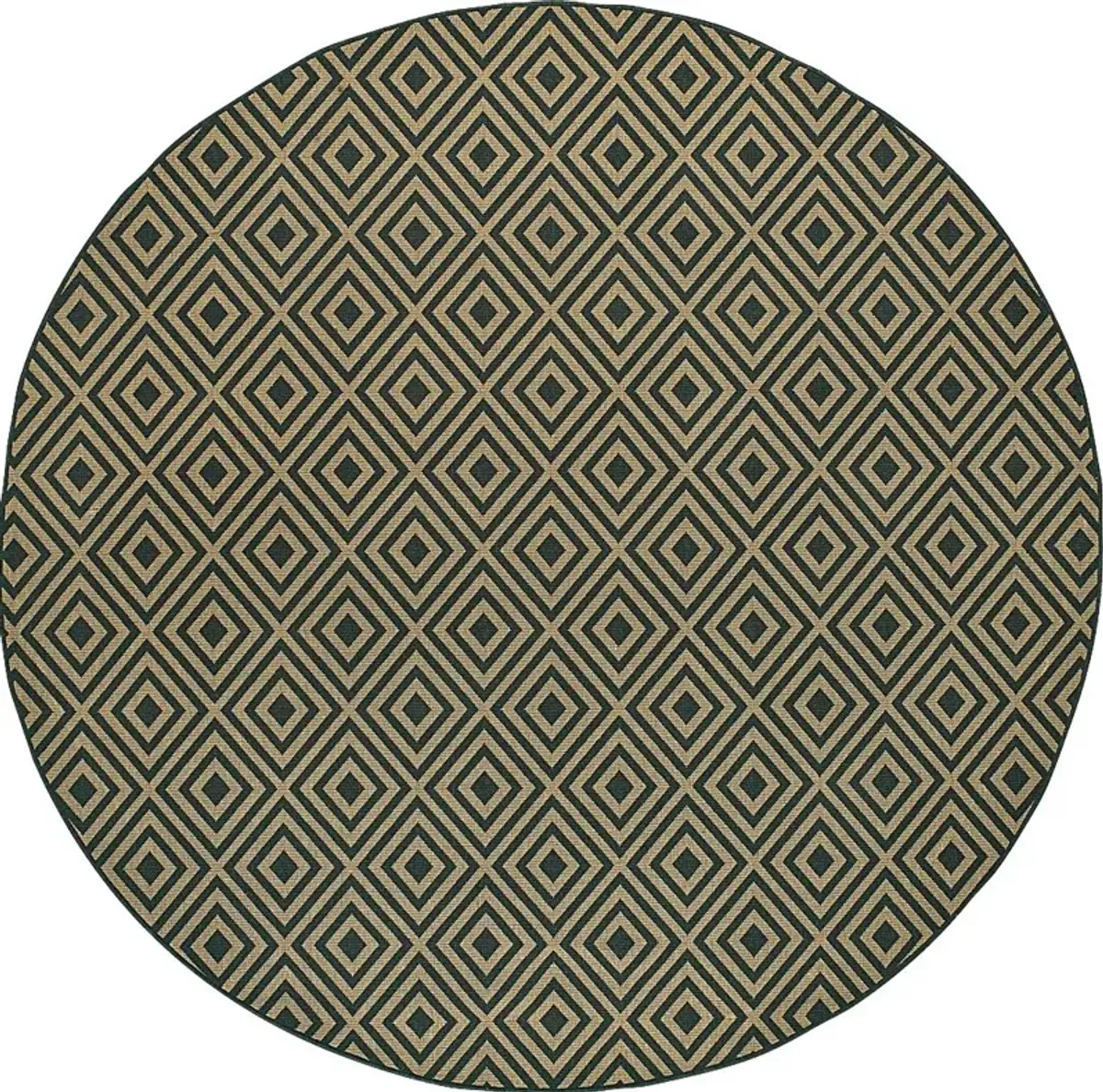 Delores Black 7'10 Round Indoor/Outdoor Rug