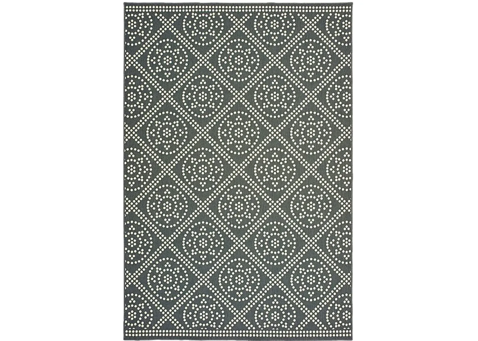 Marlfield Gray 6'7 x 9'6 Indoor/Outdoor Rug