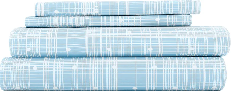 Belden Landing XIV Aqua 4 Pc King Bed Sheet Set