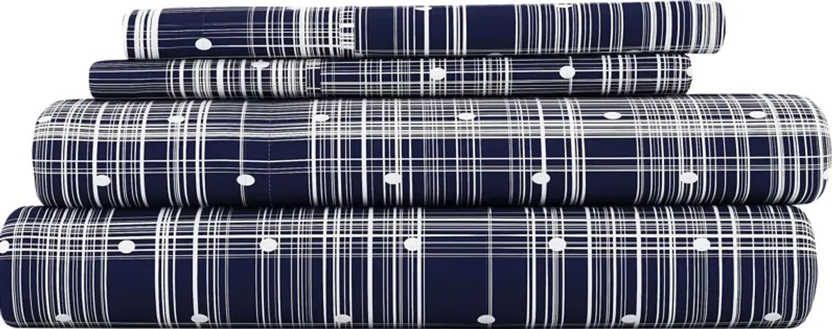 Belden Landing XIV Navy 4 Pc Queen Bed Sheet Set