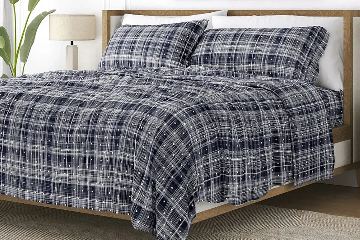 Belden Landing XIV Navy 4 Pc Queen Bed Sheet Set