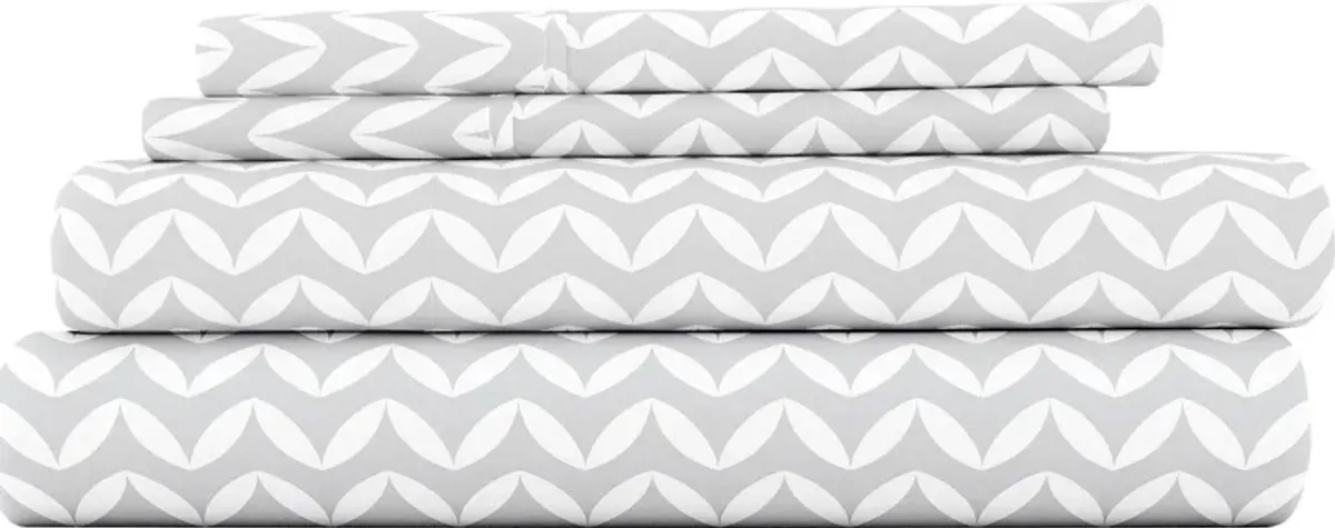 Belden Landing XVII Gray 4 Pc King Bed Sheet Set