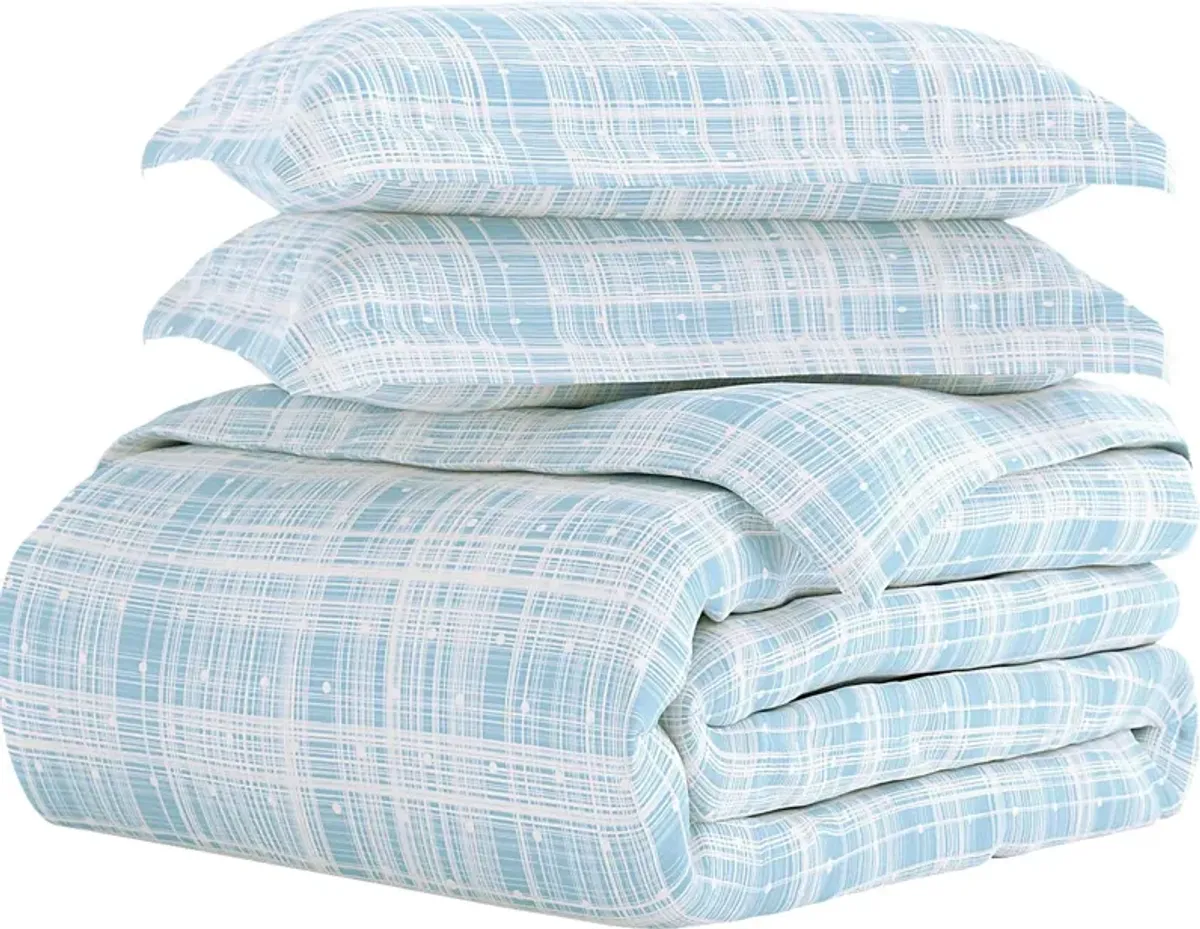 Belden Landing XVIII Aqua 3 Pc King Duvet Set