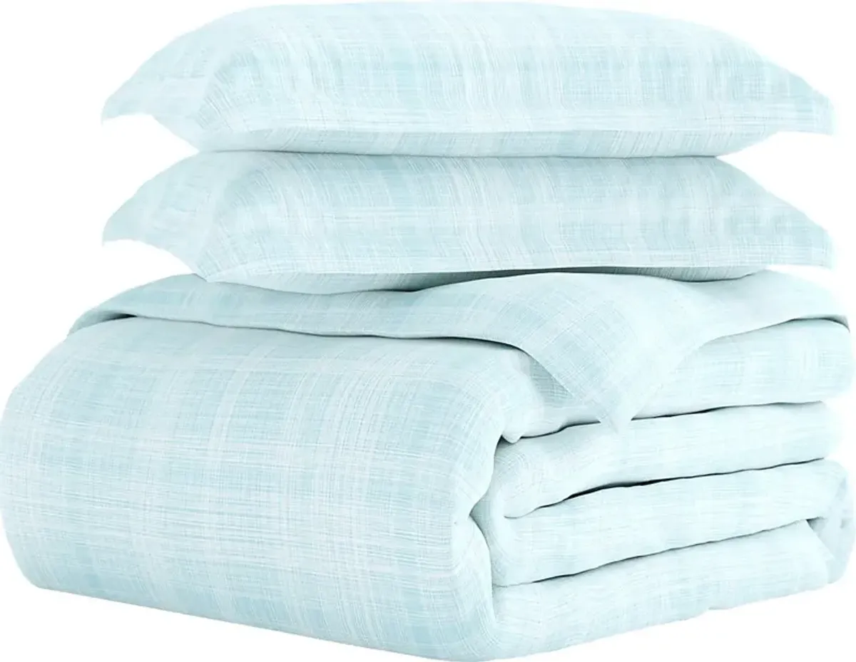 Belden Landing XX Aqua 3 Pc King Duvet Set