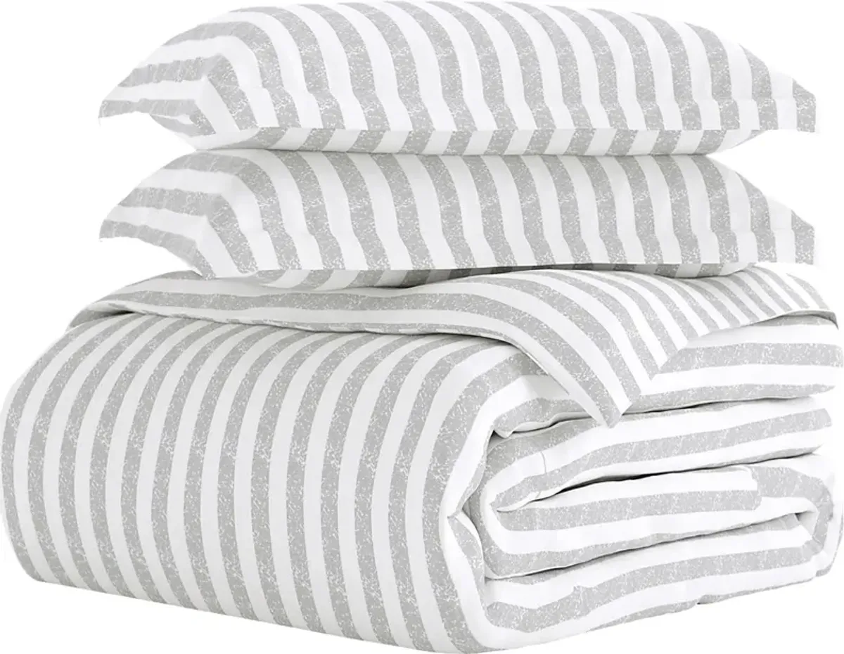 Belden Landing XXI Light Gray 3 Pc Queen Duvet Set