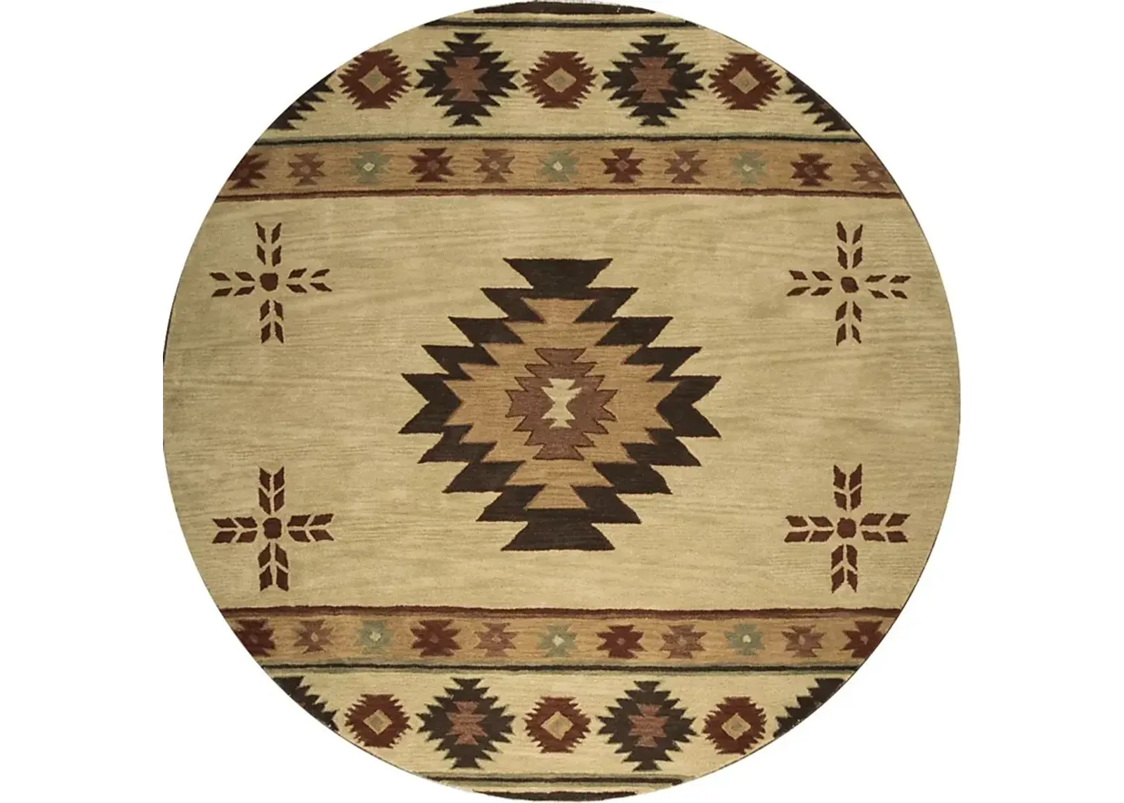 Ahnika Beige 8' Round Rug