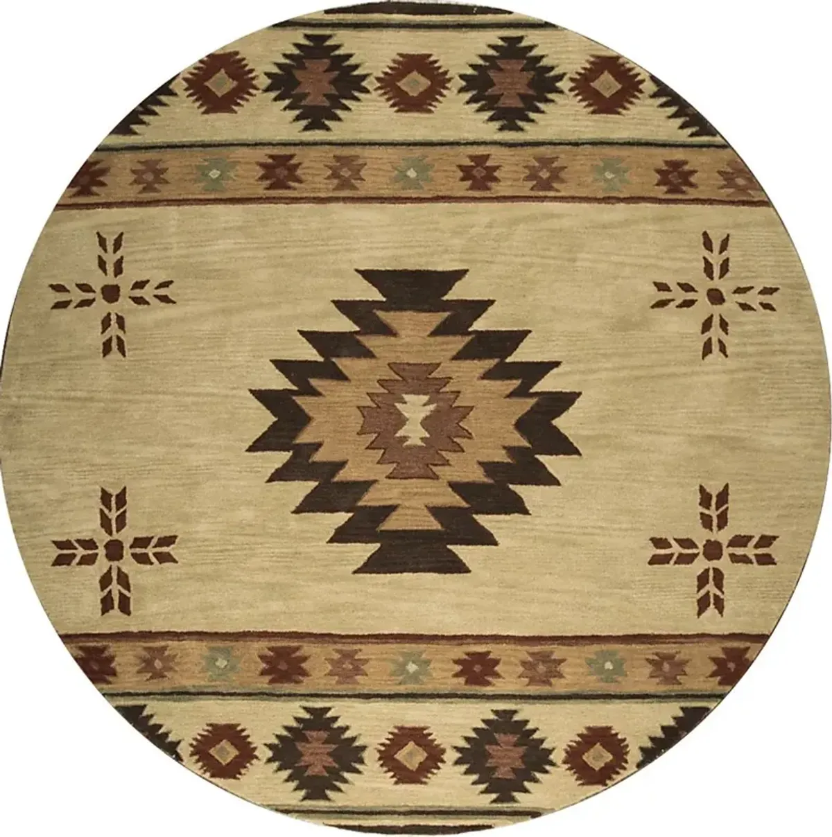 Ahnika Beige 8' Round Rug