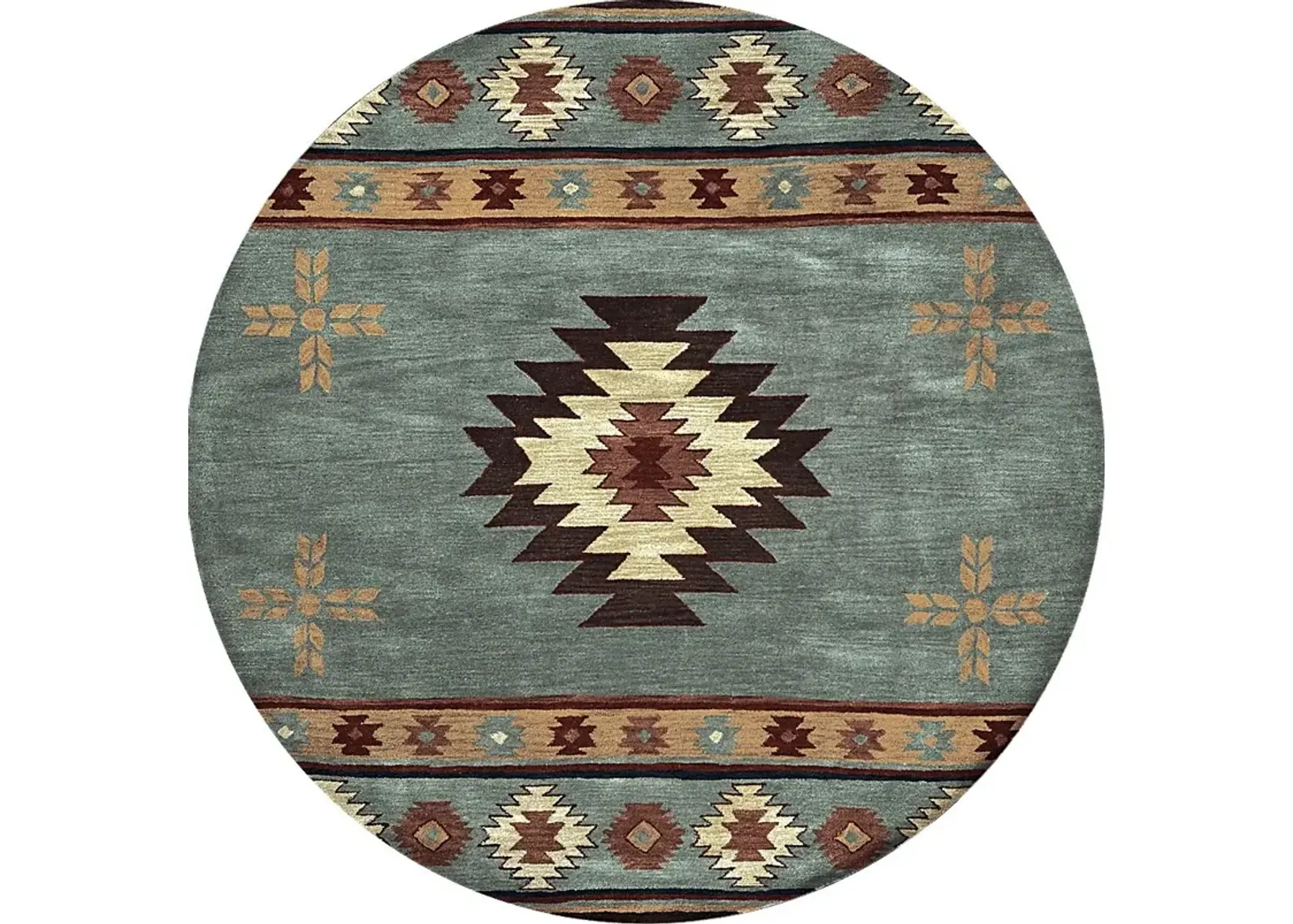 Ahnika Blue 8' Round Rug