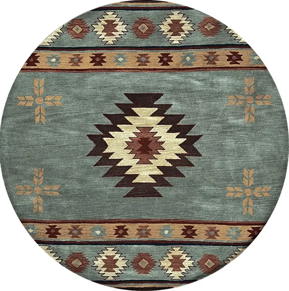 Ahnika Blue 8' Round Rug