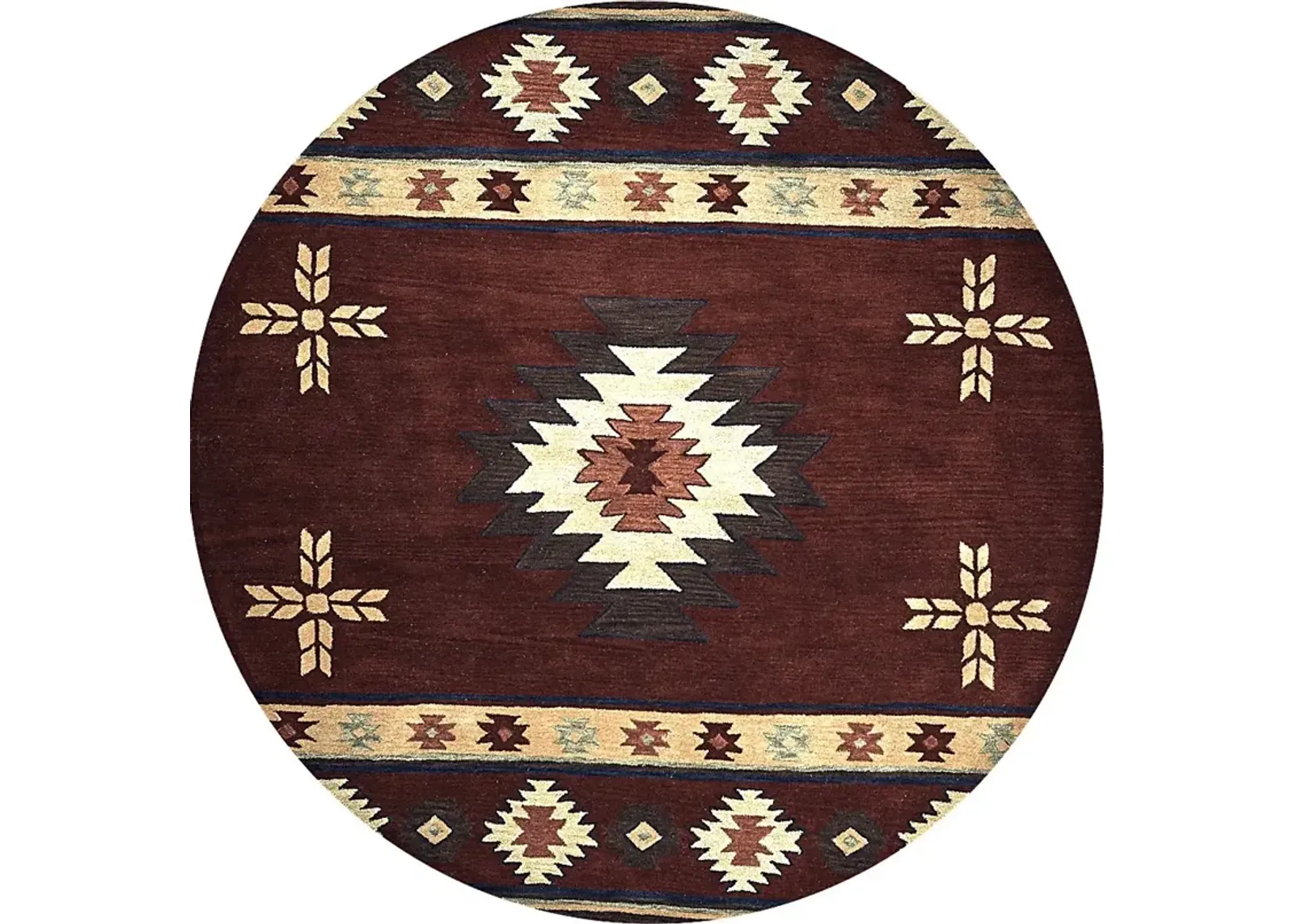 Ahnika Red 8' Round Rug