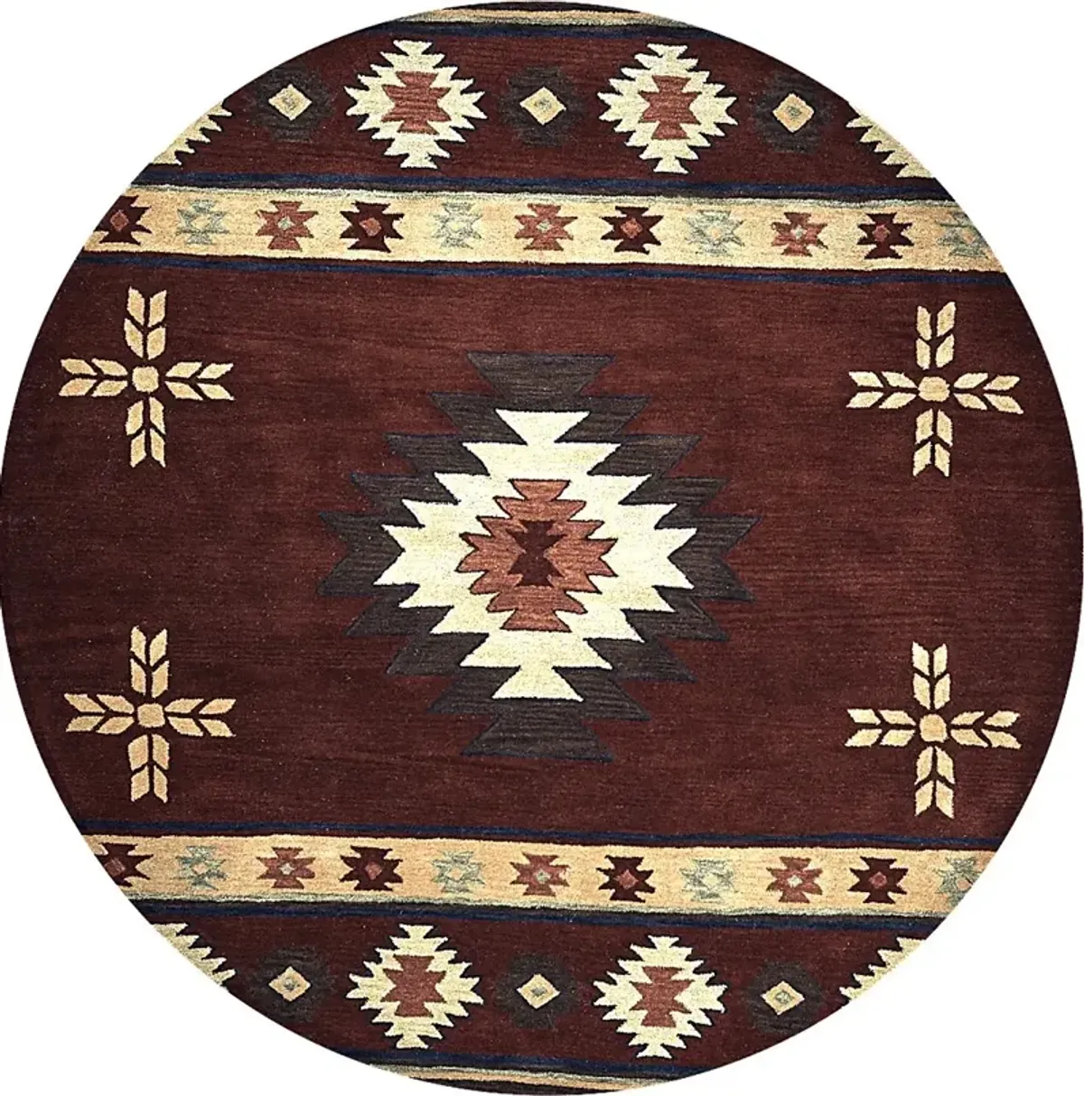 Ahnika Red 8' Round Rug