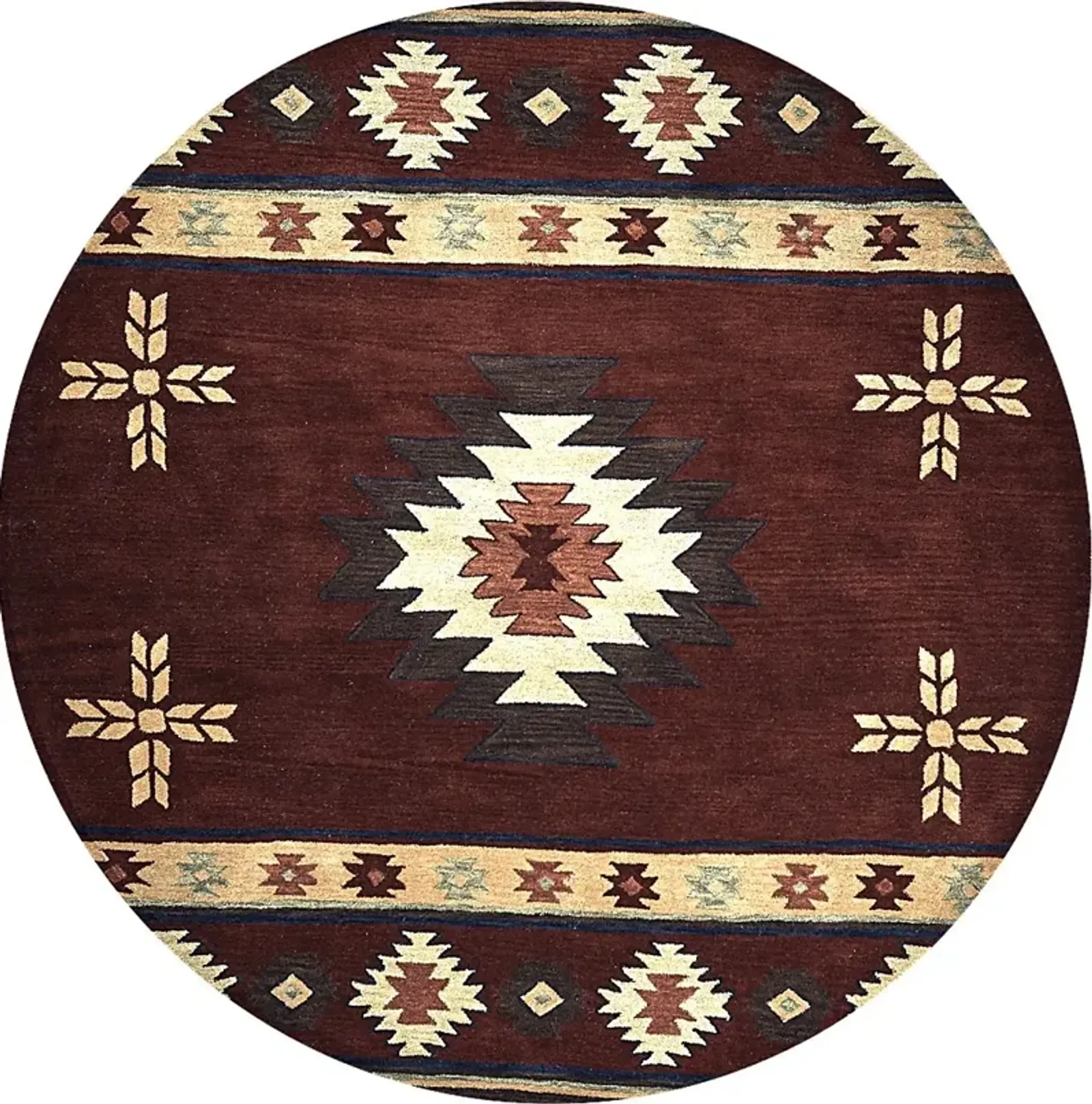 Ahnika Red 8' Round Rug