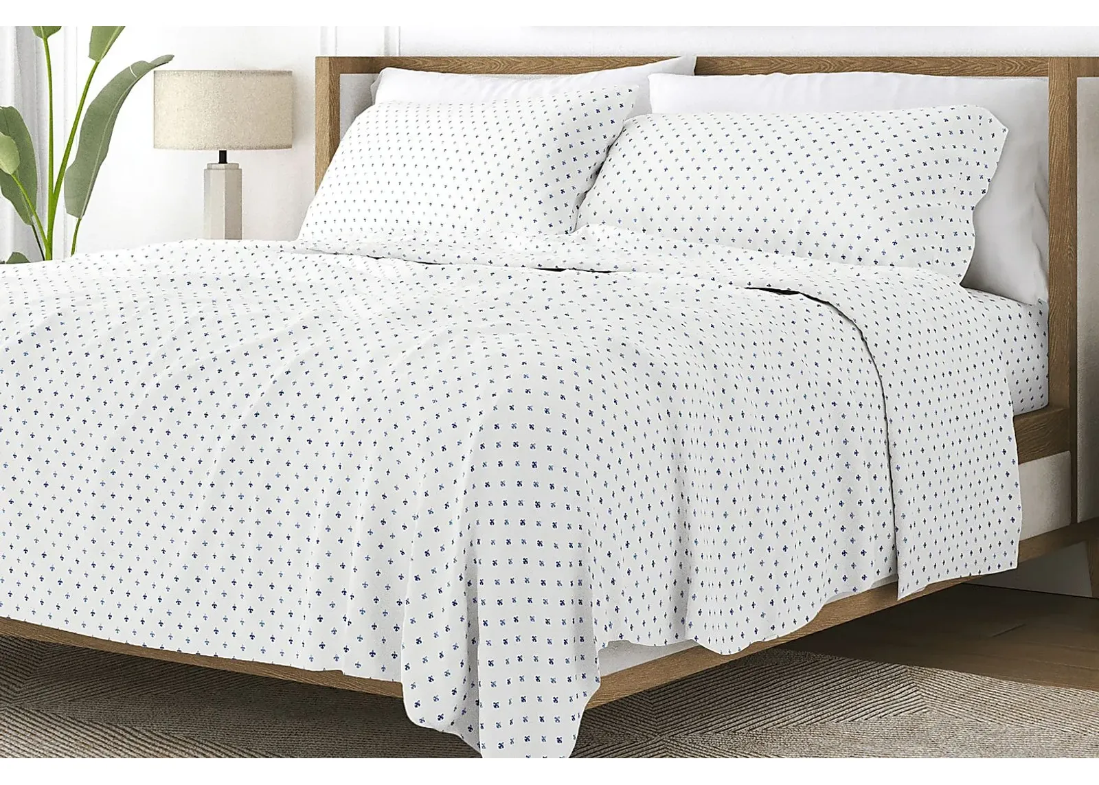 Belden Landing XXIV Navy 4 Pc King Bed Sheet Set