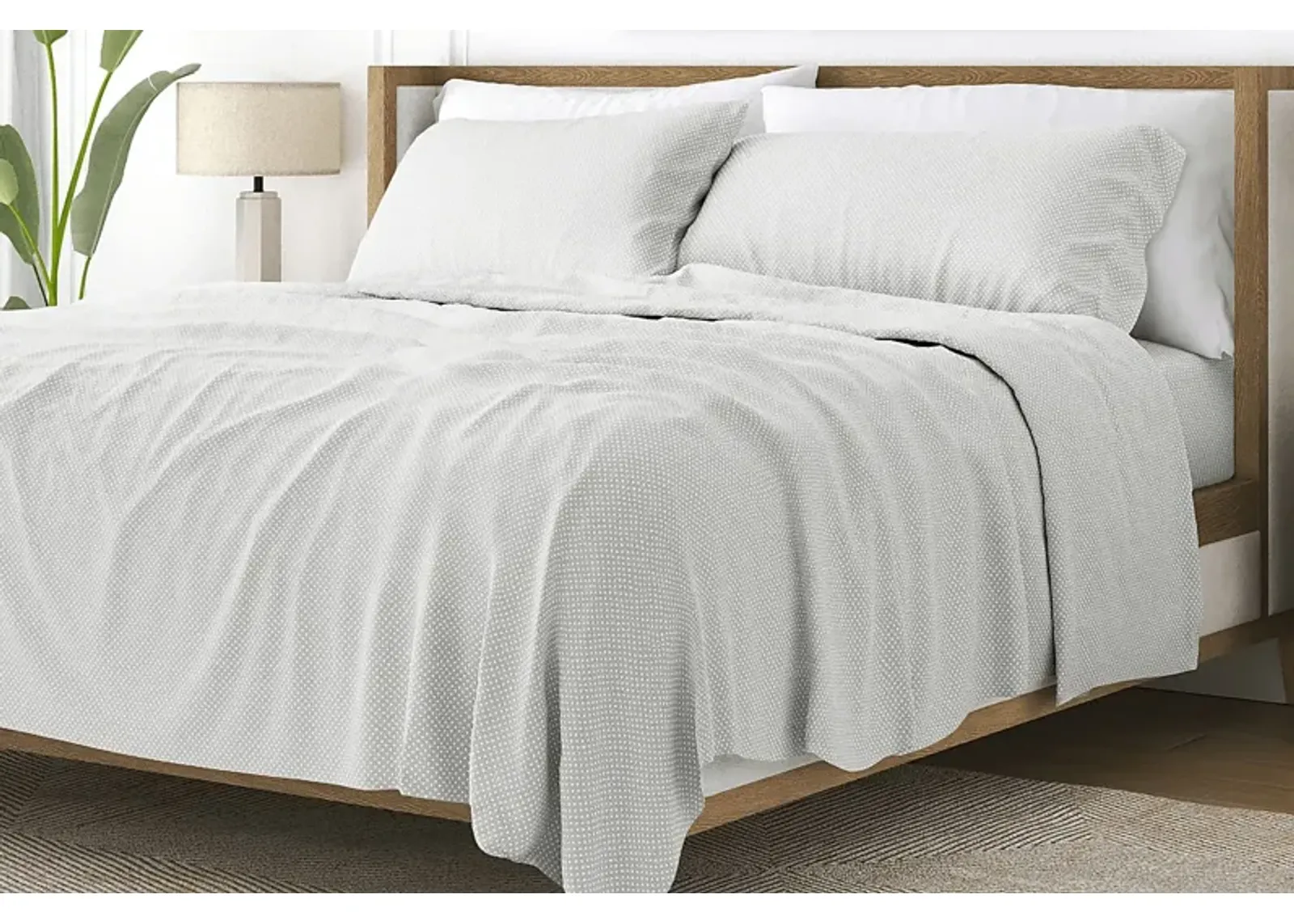 Belden Landing XXV Light Gray 4 Pc Queen Bed Sheet Set