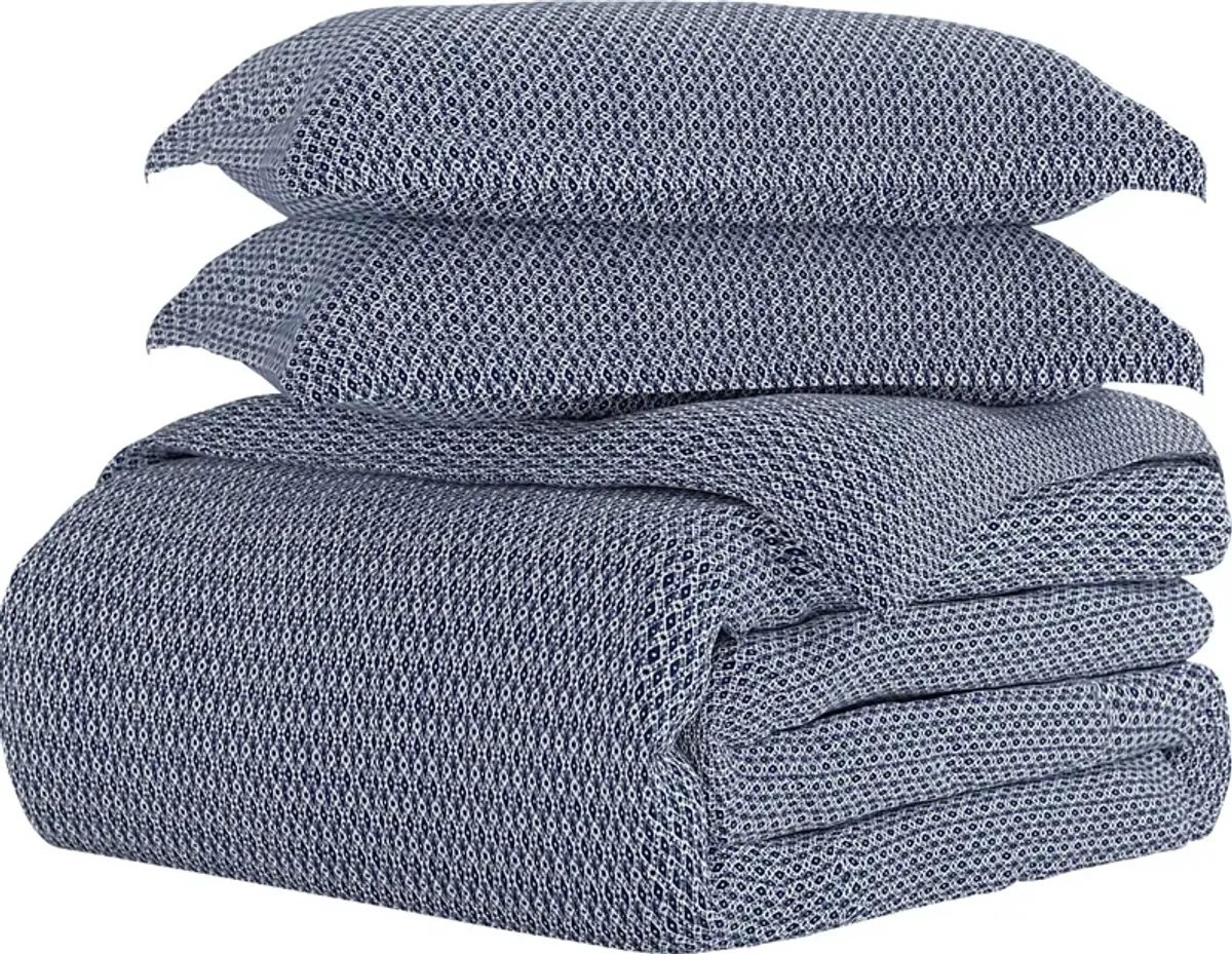 Belden Landing XXXIII Navy 3 Pc Queen Duvet Set