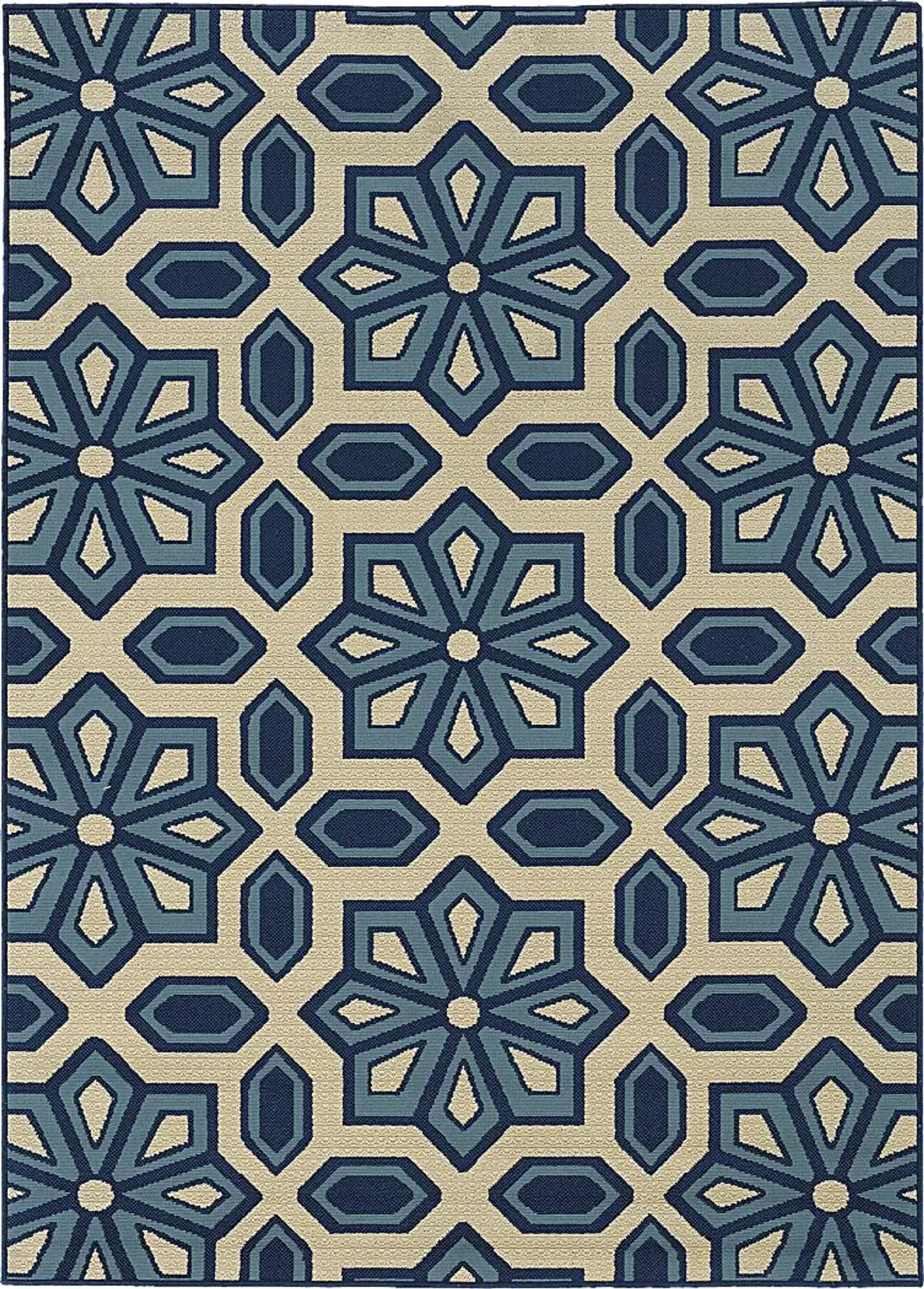 Marisela Blue 7'10 x 10'10 Indoor/Outdoor Rug