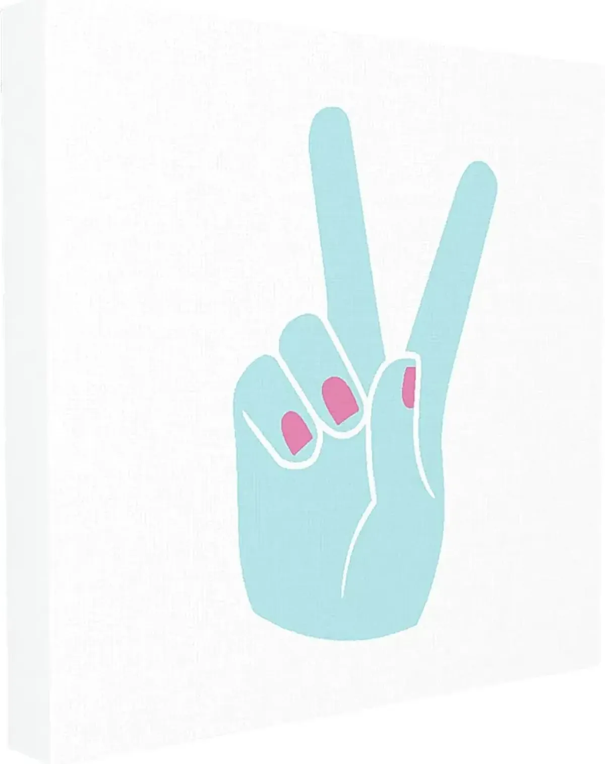 Kids Peace Hand Teal Artwork